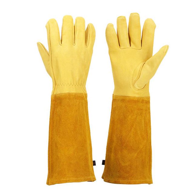 Sheepskin gardening gloves long labor protection gloves anti-stab anti-cut flower special art protective garden thick wear-resistant forestry gloves