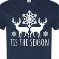 thumbnail image 4 of Inktastic Tis the Season White Reindeer Silhouette and Snowflakes T-Shirt, 4 of 5