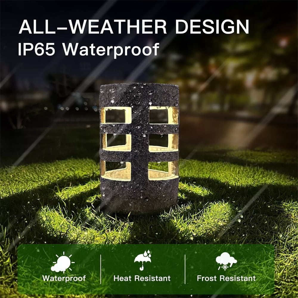 4 Pack Ground Pillar Solar Power Lights Led Waterproof Outdoor Garden Yard Lawn