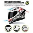 thumbnail image 5 of HAX Full Face Motorcycle Helmet with Dual Rear Wing, Motorbike Street Bike Helmet with Pinlock Ready Plastic Nails for Adult,DOT Approved(Pearl White,S), 5 of 5