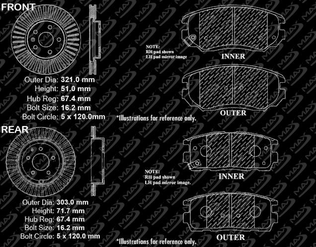 KT138901 E-Coated OE Rotors + Ceramic Pads Max Brakes Front Elite Brake Kit Fits: 2014 14 2015 15 2016 16 Ford Fiesta With Rear Drum Brakes