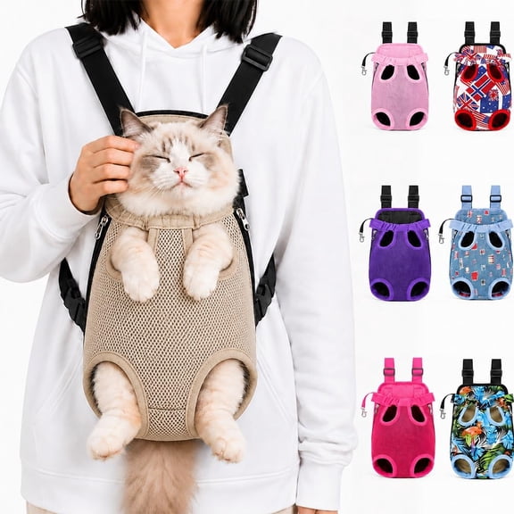 Cozy Carry Pet Carrier, Adjustable Front Cat Dog Carrier Backpack Designed for 5-18 Lbs