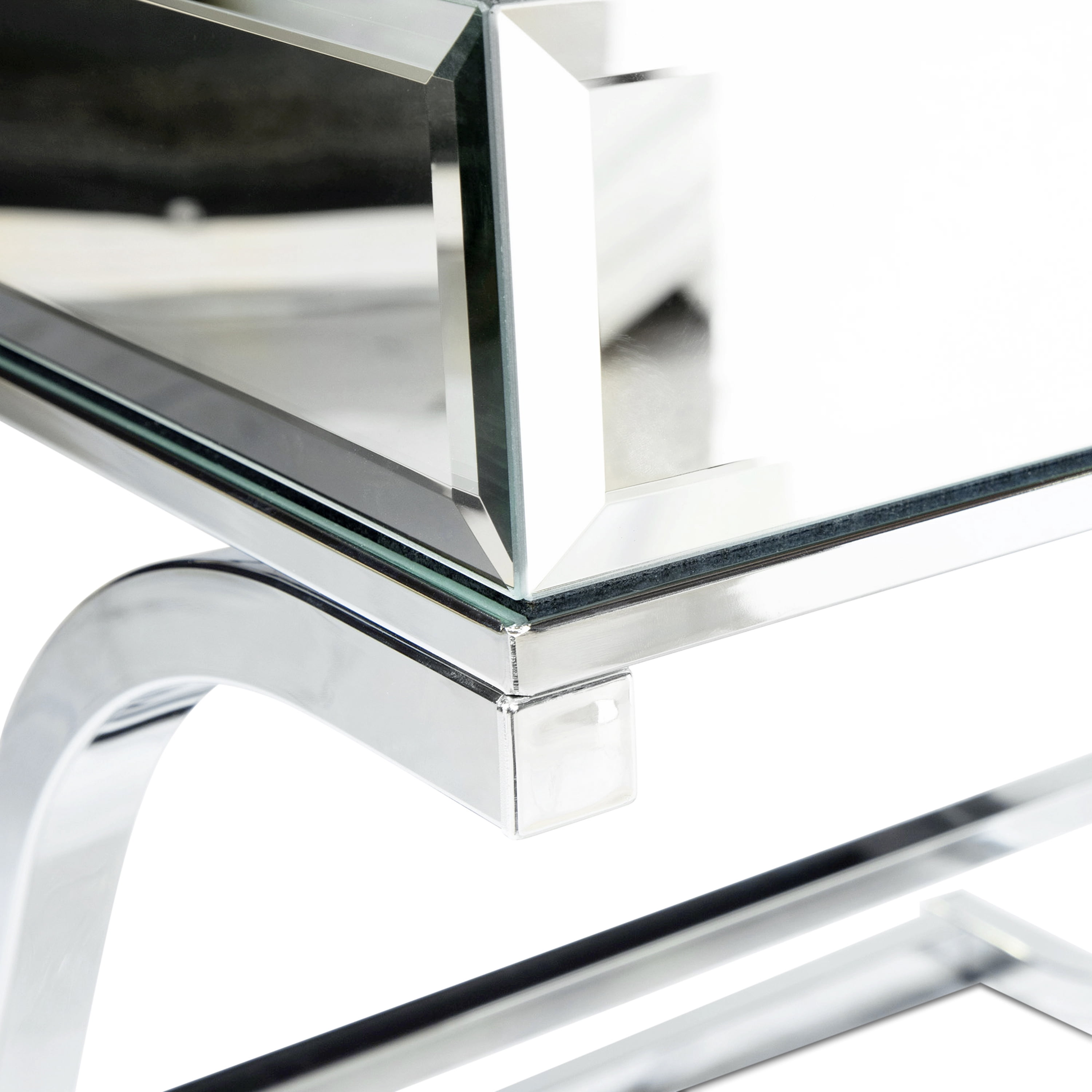Furniture of America Monna Metal X-Cross Leg Coffee Table, Chrome