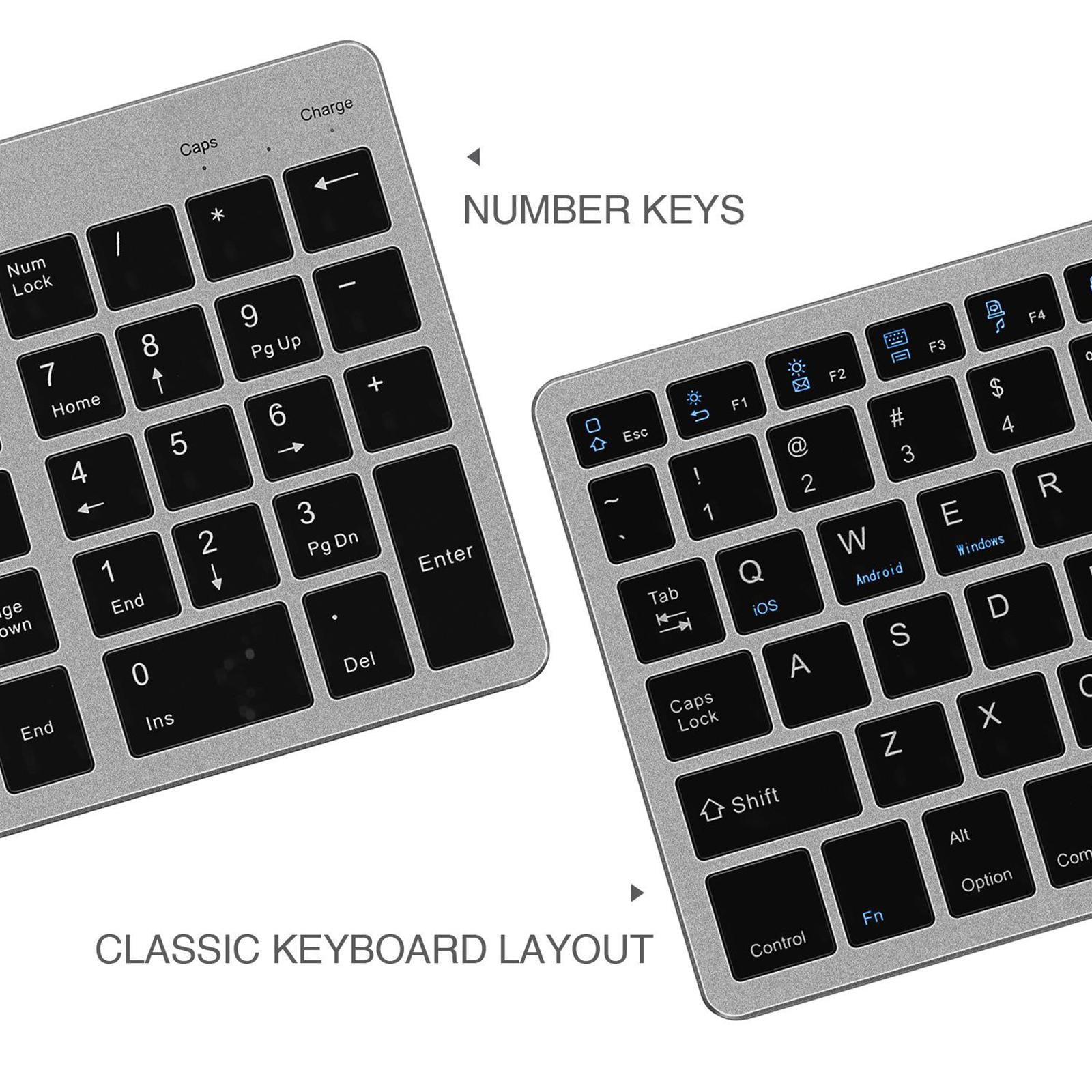 Wzmzjy Bluetooth Wireless Keyboard for Windows IOS Android Laptops - black, black D