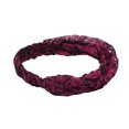 thumbnail image 3 of Unique Bargains 1 Pc Headband Lace Hollow Wide Hairband for Women Wine Red, 3 of 5