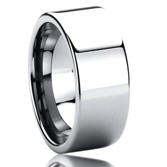Free Engraving Men's Personalized Inside Engraving Tungsten Carbide Wedding Band Ring 9mm Flat Shiny