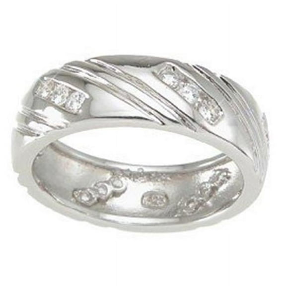 925 Sterling Silver Mens Wedding Band Ring - Size 8