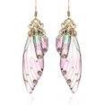thumbnail image 1 of UBIUO Butterfly Wing Drop Dangle Earrings Gold Plated Crystal Rhinestone for women girls wedding Jewelry, 1 of 4