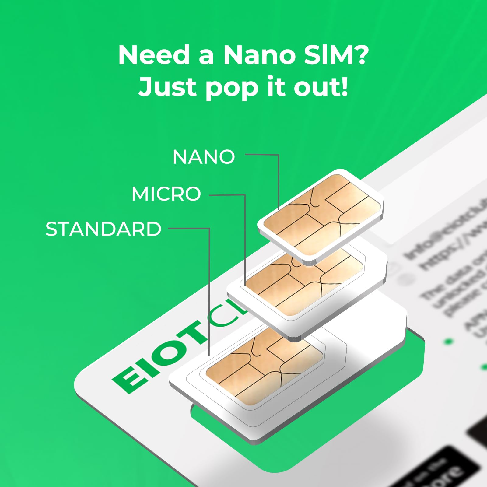 EIOTCLUB Data Only SIM Card - Ideal for Mobile WiFi Hotspots, Routers, USB Sticks, Laptops, Tablets, No Contract | 5G/4G LTE Network in USA Coverage | 3-in-1 SIM Card