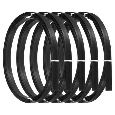 Bamboo Strips for Weaving 7/16In X 10 Ft,5 Pack Thin Flat Wicker Rattan Cane for Making Basket DIY Crafts, Black