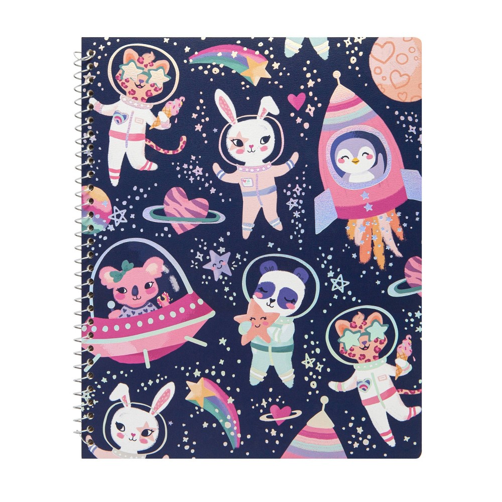 Spiral Notebook 1 Subject Wide Ruled Socially Distant Space Animals