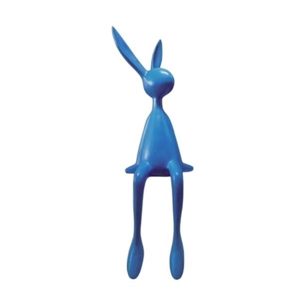 Centro de la mesa de las estatuas de conejos de Pascua estanterías de la habitación del pasillo del pasillo del pasillo de la exhibición esculturas de Azul