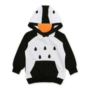 Toddler Baby Girls Boys Clothes Kids Cute Penguin Hoodie Sweatshirts Long Sleeve Hooded Pullover Tops Fall Winter Outwear Black 5-6 Years