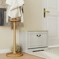 thumbnail image 2 of Storage Benches Shoe Storage Bench with 1 Flip Drawer and Adjustable Shelf, Small Shoe Cabinet for Entryway, Hallway, Bedroom-Antique White,Living Room Storage Benches, 2 of 11