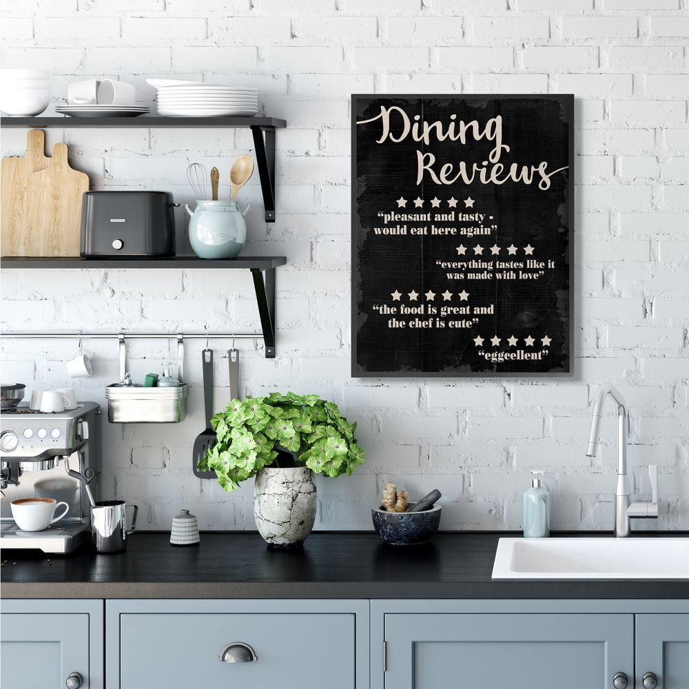 Stupell Industries Dining Reviews Five Star Kitchen Black Funny Word Design Framed Wall Art by Daphne Polselli