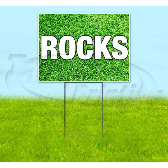 Rocks (18" x 24") Yard Sign, Includes Metal Step Stake