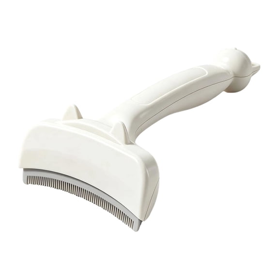Pet Grooming Comb, Deshedding Brush for Detangling and Dematting Long, Double Sided Undercoat Rake, Pet Grooming Tool, 6.7×4 Inch Pet Brush with Ergonomic Handle, Skin-Friendly,White