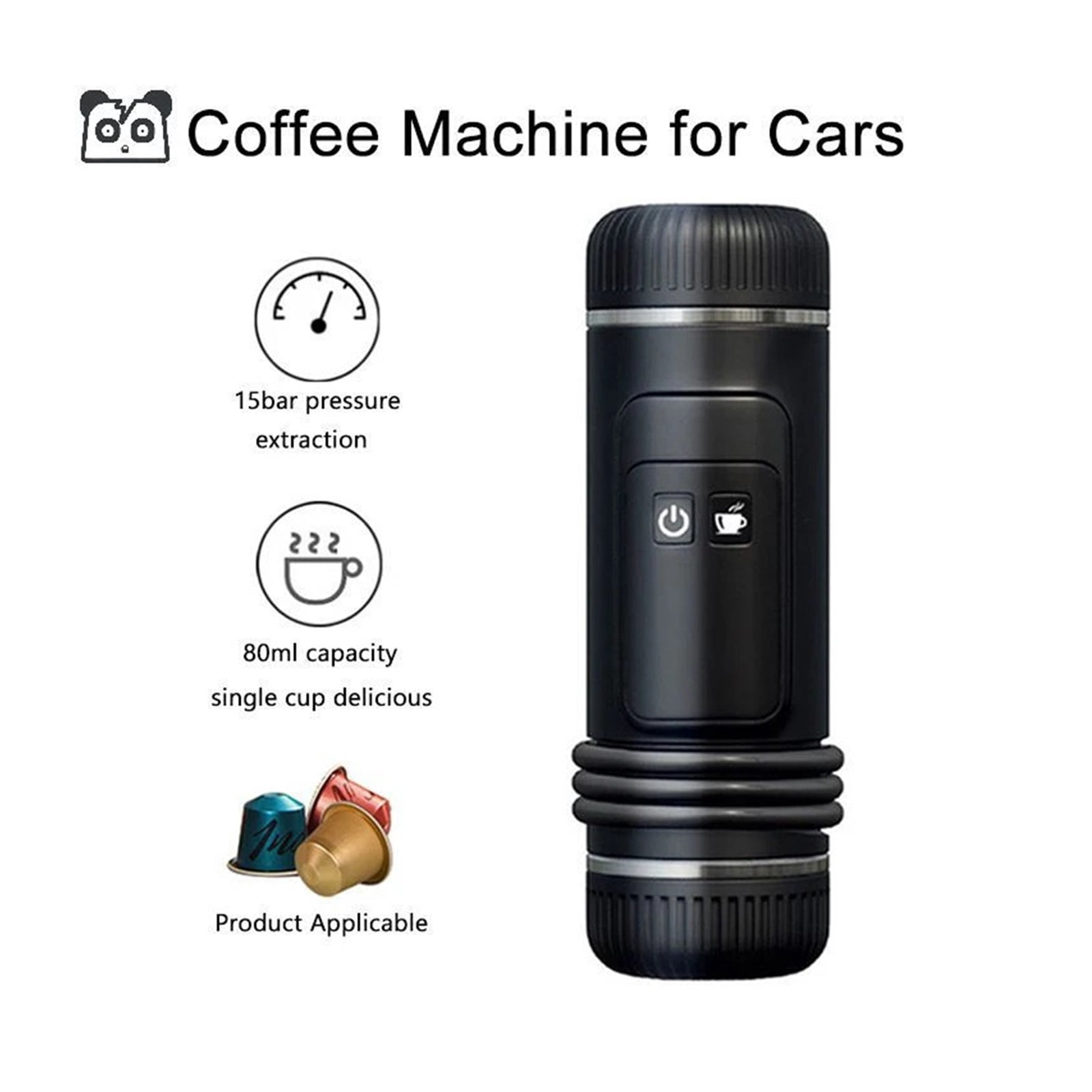Portable Coffee Maker Portable Mini 12V Electric Coffee Capsule Cold Brew Espresso Machine For Car Travel Camping ,Portable