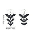thumbnail image 3 of Acrylic Halloween Earrings Black Skull Bat Drop Dangle Earrings for Women Fun Cute Spooky Halloween Holiday Costume Jewelry Gothic Hallowmas Acrylic Dangle Earrings, 3 of 6