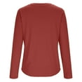 thumbnail image 5 of Women's V-Neck Long Sleeve T-shirts Casual Color Block/Solid Tunic Tops Basic Tees, 5 of 6