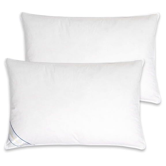 Bed Pillows for Sleeping Down and Feather 100% Premium Bed Pillow 2 Pack, Standard