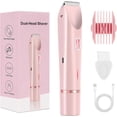 thumbnail image 1 of Rasoir Double Tête pour Femmes (Rose), Tondeuse Bikini Électrique, Utilisation Humide et Sèche, Épilation, 1 of 5