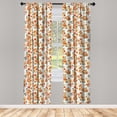 thumbnail image 2 of Ambesonne Floral 4-Panel Curtains, Roses and Orangish Flowers, 56"x63", Burnt Sienna Fawn and Sepia, 2 of 4