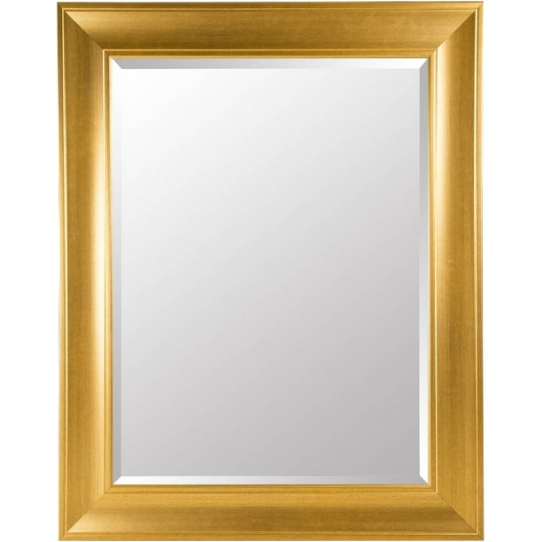 Gallery Solutions Beveled Wall Mirror with Antique Gold Frame 39"x49