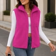 thumbnail image 6 of Karight Women's Fleece Vest Zip Up Stand Collar Sleeveless Lightweight Winter Warm Coat with Double-Sided Sherpa, 6 of 7