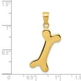 thumbnail image 3 of 14k Yellow Gold Solid Polished Dog Bone Charm, 3 of 4