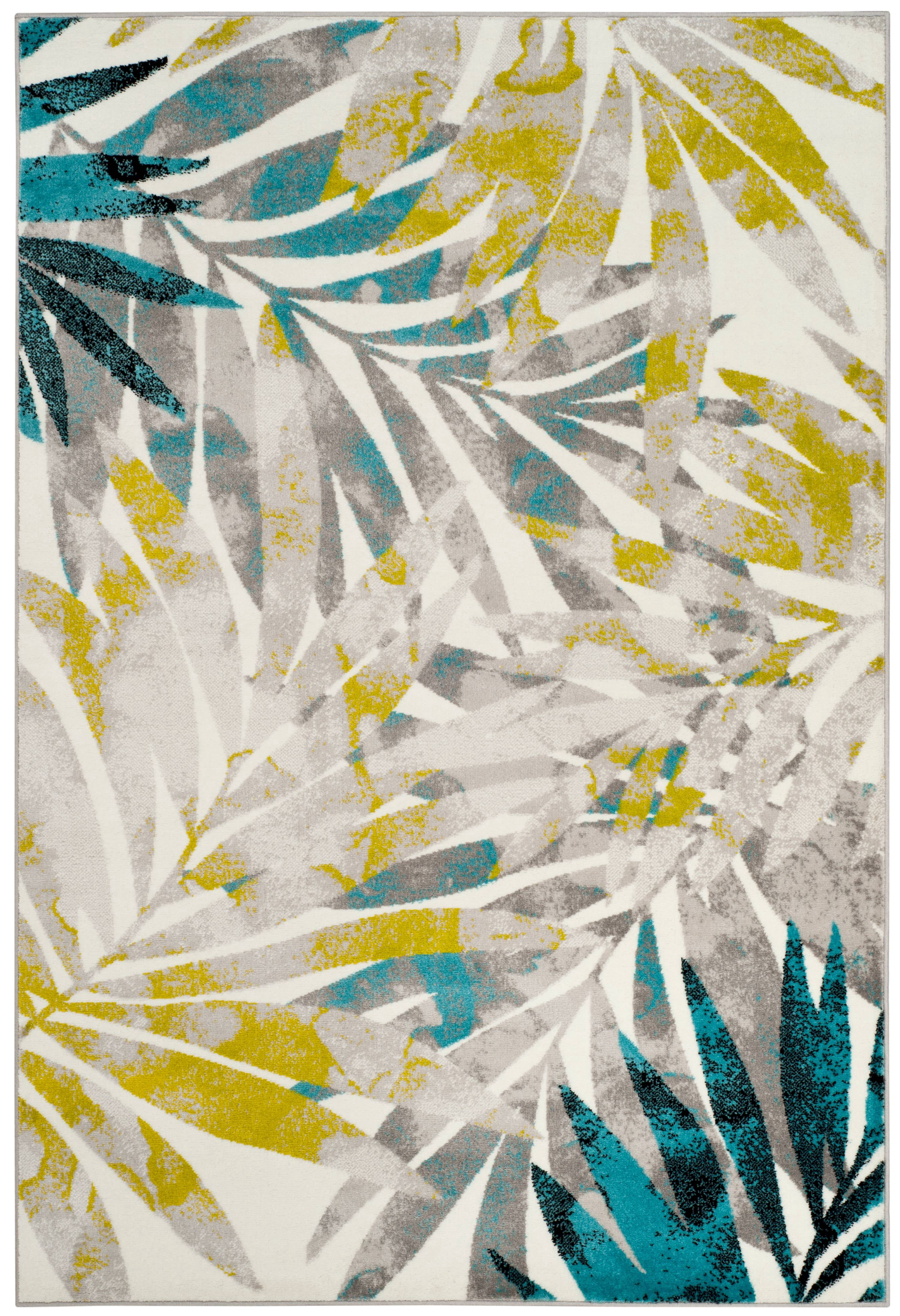 SAFAVIEH Skyler Bosworth Floral Area Rug, Grey/Green, 5'1" x 7'6"