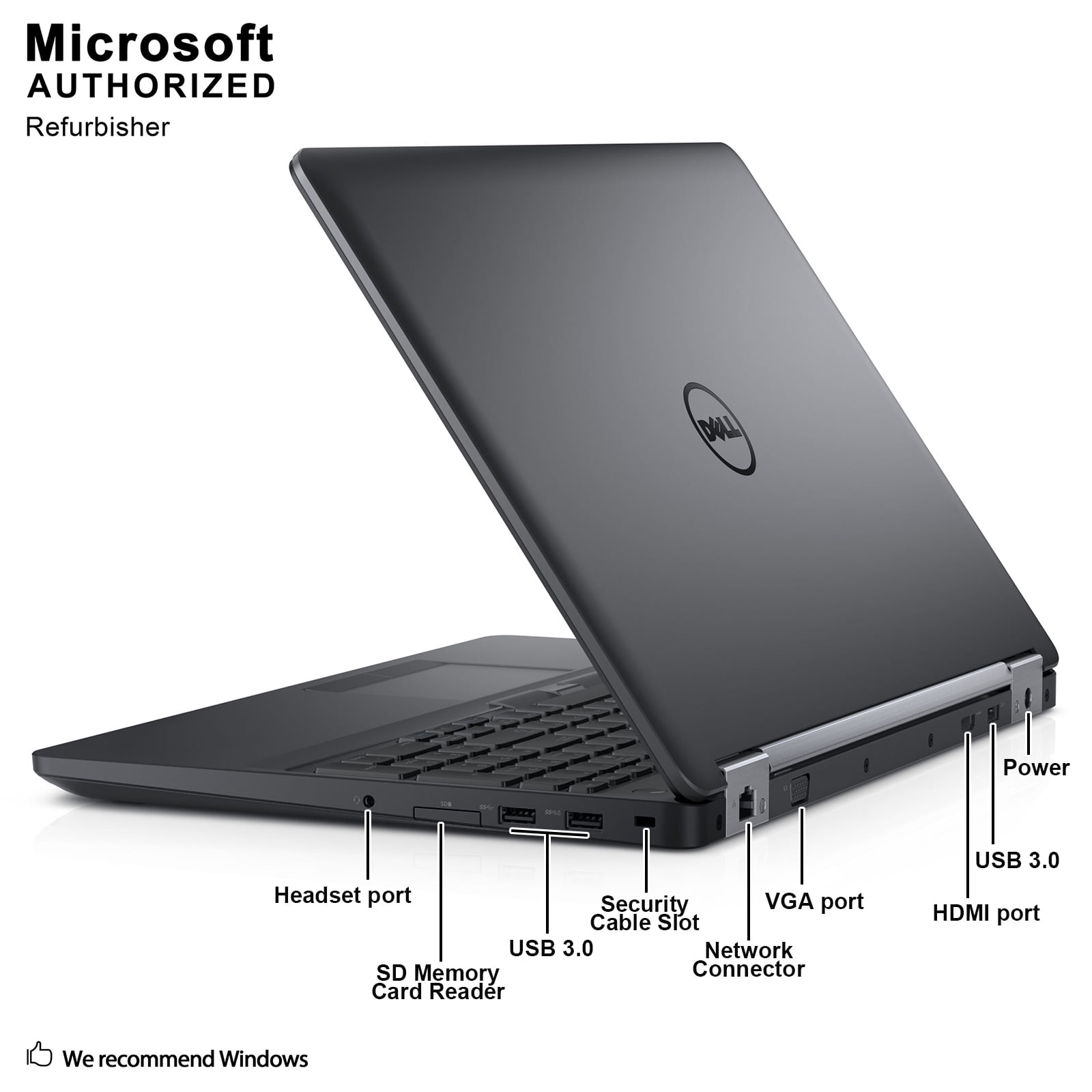 Restored Dell Latitude E5570 15.6 Laptop, INTEL CORE I5-6440HQ 2.6GHZ, 16G DDR4, 500G, VGA, HDMI, Windows 10 Pro 64 (Re)