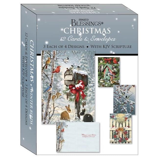 Crown Point Graphics 265310 Card Boxed Shared BlessingsChristmasAssorted & Winter Birds