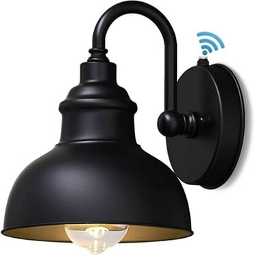 KEINXS Barn Light Gooseneck Light- Dusk to Dawn Farmhouse Outdoor Lighting, 1-Light Outdoor Gooseneck Lighting with Sensor Farmhouse Wall Sconce for Patio Porch Garage (7.08" Diameter, 1pc)