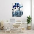 thumbnail image 2 of Modern Blue Floral Ornate Vase Botanical & Floral Graphic Art Gallery Wrapped Canvas Print Wall Art, 2 of 7