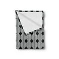 thumbnail image 2 of Grey Geometric Soft Flannel Fleece Throw Blanket, Vertical Stripes with Squares Grid Design on a Grey Backdrop, Cozy Plush for Indoor and Outdoor Use, 60" x 80", Charcoal Grey Pale Grey, by Ambesonne, 2 of 5
