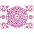thumbnail image 1 of Metal Light Switch Plate Cover Mandala Pink White Flower Tile Pattern MDL069, 1 of 13