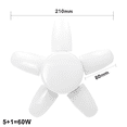 thumbnail image 4 of Lámpara de techo LED deformable para garaje, 5+1 aspas de 60 W, E27, ajustable, para tienda, ventilador plegable profesional para almacén, 220 V, 4 of 5