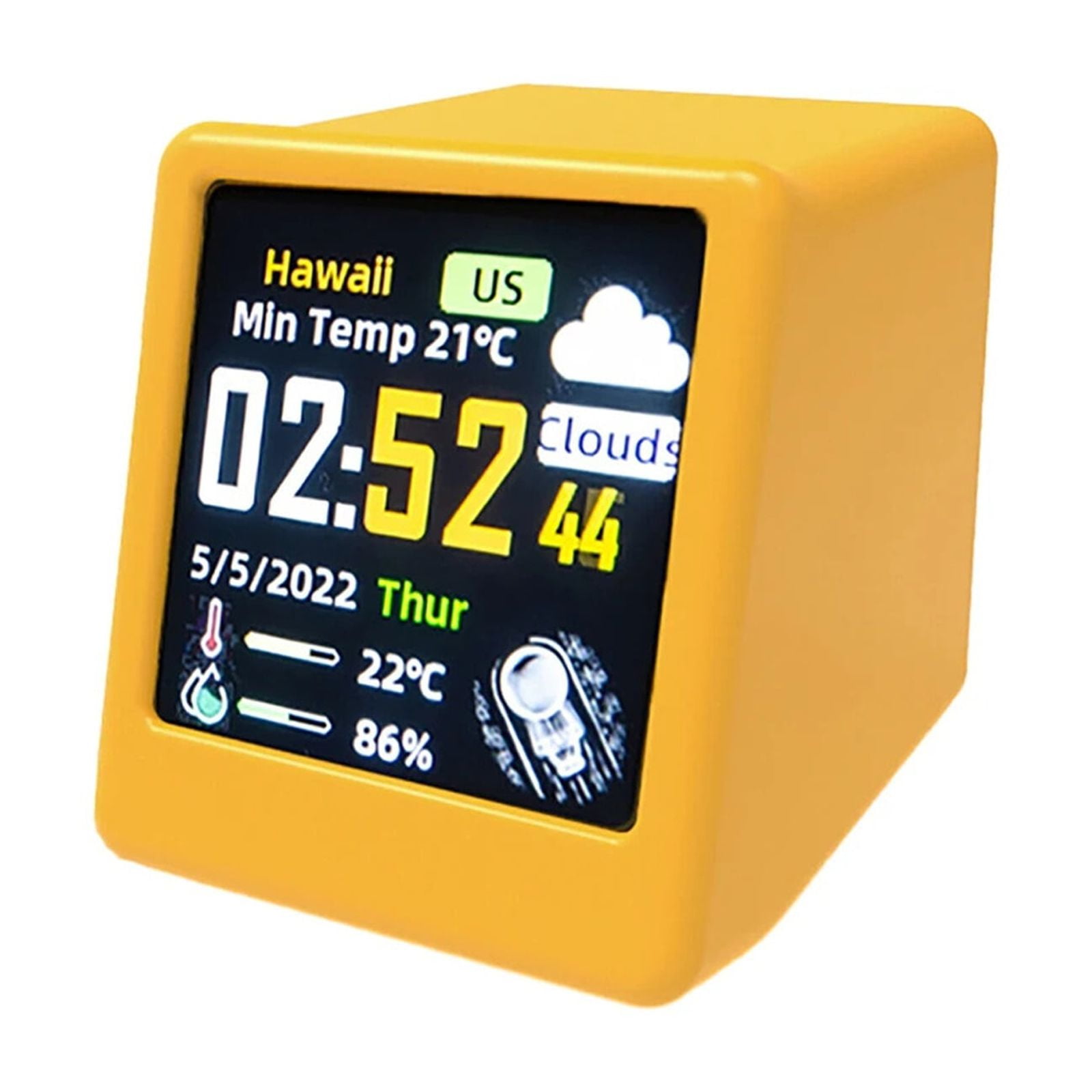 Smart Desktop Clock 1.54" Screen Desktop Smart Weather Station LED LCD Digital Clock Connection Replacement Tools ,High Precision