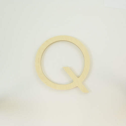 Package of 1, 6 Inch X 3/4" Baltic Birch "Q" Wood Letters In The Century Gothic Font | Thick | Upper Case For Art & Craft Project, Made in USA