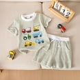 thumbnail image 2 of LIIPEE Casual Summer Outfit Sets For Boys Baby Short Sleeve Cartoon Embroidery Tees Stripes Shorts 2 Piece Set Kids Comfortable Cute Outfits,3-4 Years, 2 of 5