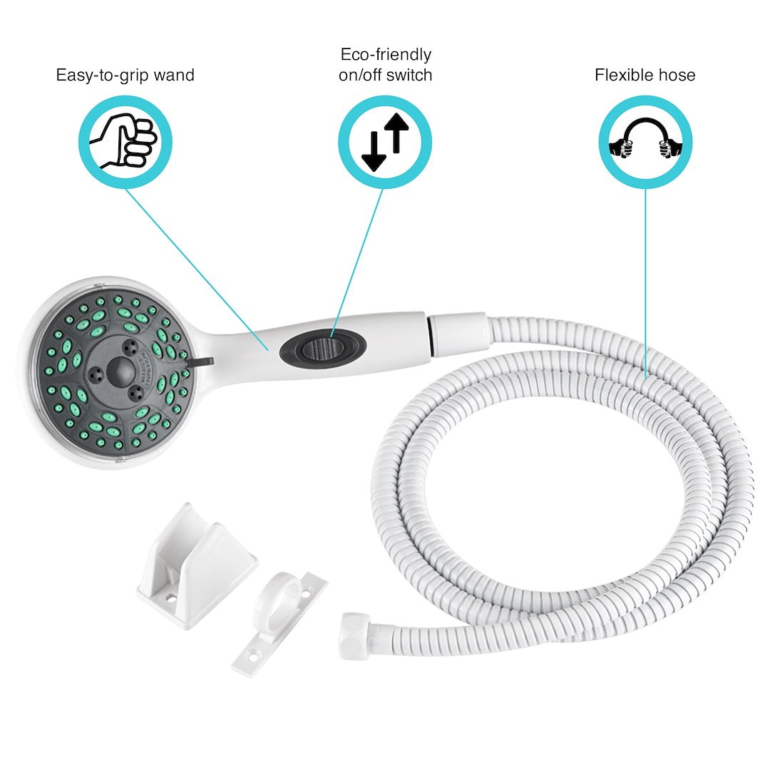 Dura Faucet DF-SA432K-WT Premium Rv Hand Held Shower Wand & Hose Kit - White