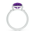 thumbnail image 2 of ANGARA Natural 4 Ct. Amethyst with Diamond Solitaire Ring in 14K White Gold for Women (Ring Size: 8), 2 of 9