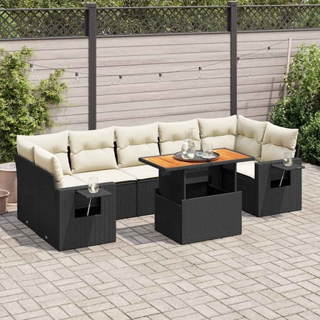 vidaXL Garden Sofa Set Black