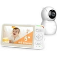 thumbnail image 1 of VTimes 5'' Screen Video Baby Monitor with Camera and Audio, 4000mAh Baby Monitor No WiFi Remote Pan-Tilt-Zoom VOX, Two-Way Talk, Infrared Night Vision, Temperature Display, Alarm 8 Lullabies 1000ft, 1 of 7