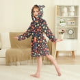 thumbnail image 2 of FORMRS Niños Bathrobe Unisex Hooded Robe Soft Plush Pajamas Sleepwear, Size 10-12T, Red Floral, 2 of 7