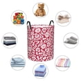 thumbnail image 4 of Fotbe Red Flowers Cesto de Ropa con Asas, Cesto Impermeable de Gran Capacidad, Bolsa de Lavado para Dormitorio, Cesto de Ropa con Ruedas y Asas-Small, 4 of 6