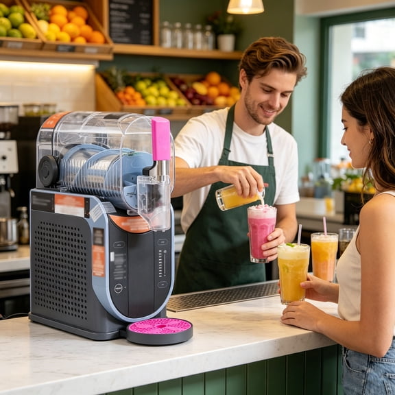 Silicone Handle Cover and Tray Set for Slushie Machine, Heat-Resistant Silicone Accessories for Frozen Drink Makersï¼Pinkï¼