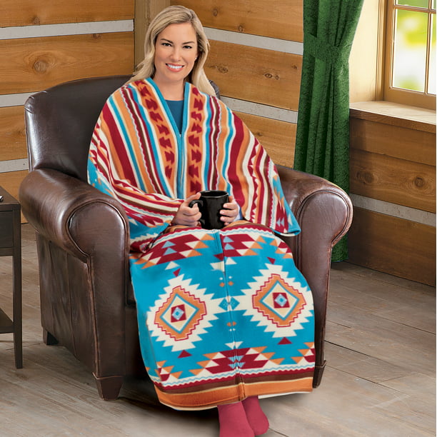 Aztec Southwest Pattern Wearable Cuddle Wrap Blanket