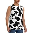 thumbnail image 2 of Bixox Men's Milk Cow Print Printed Shirt Sleeveless Fitness Tank Top-X-Large, 2 of 7